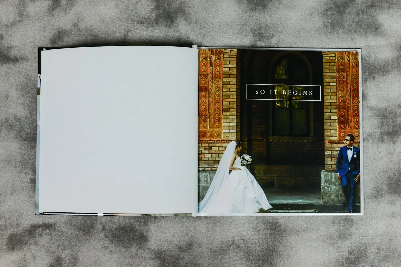 Opened wedding book