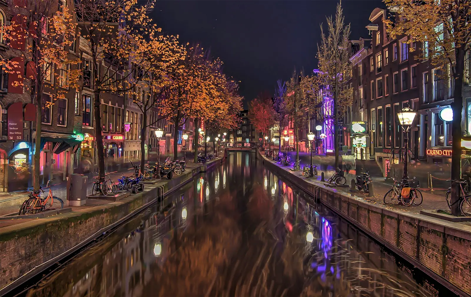 Canal in city