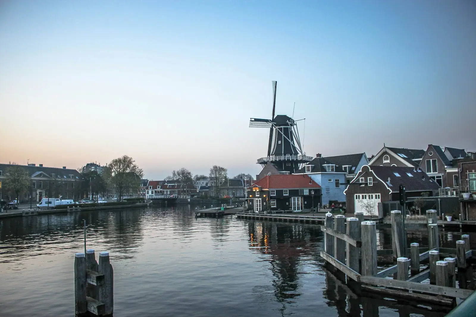 A body of water with buildings along it