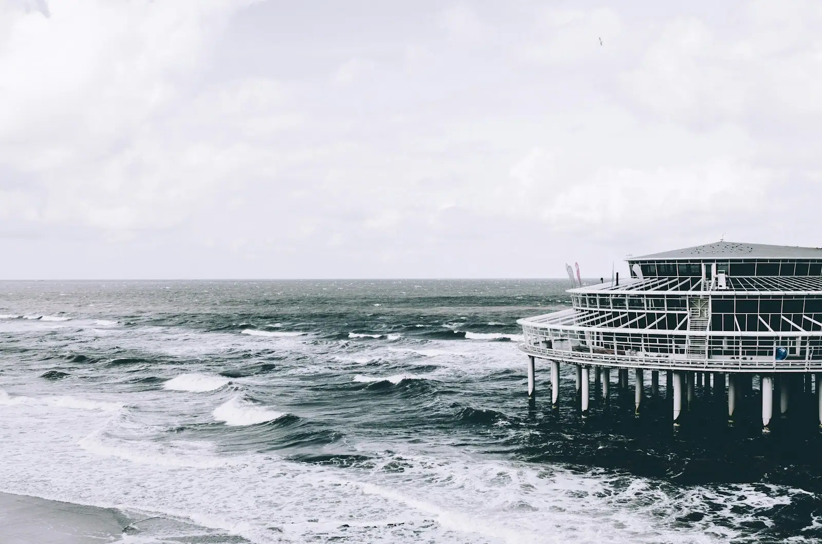 Panoramic photography of structure on body of water