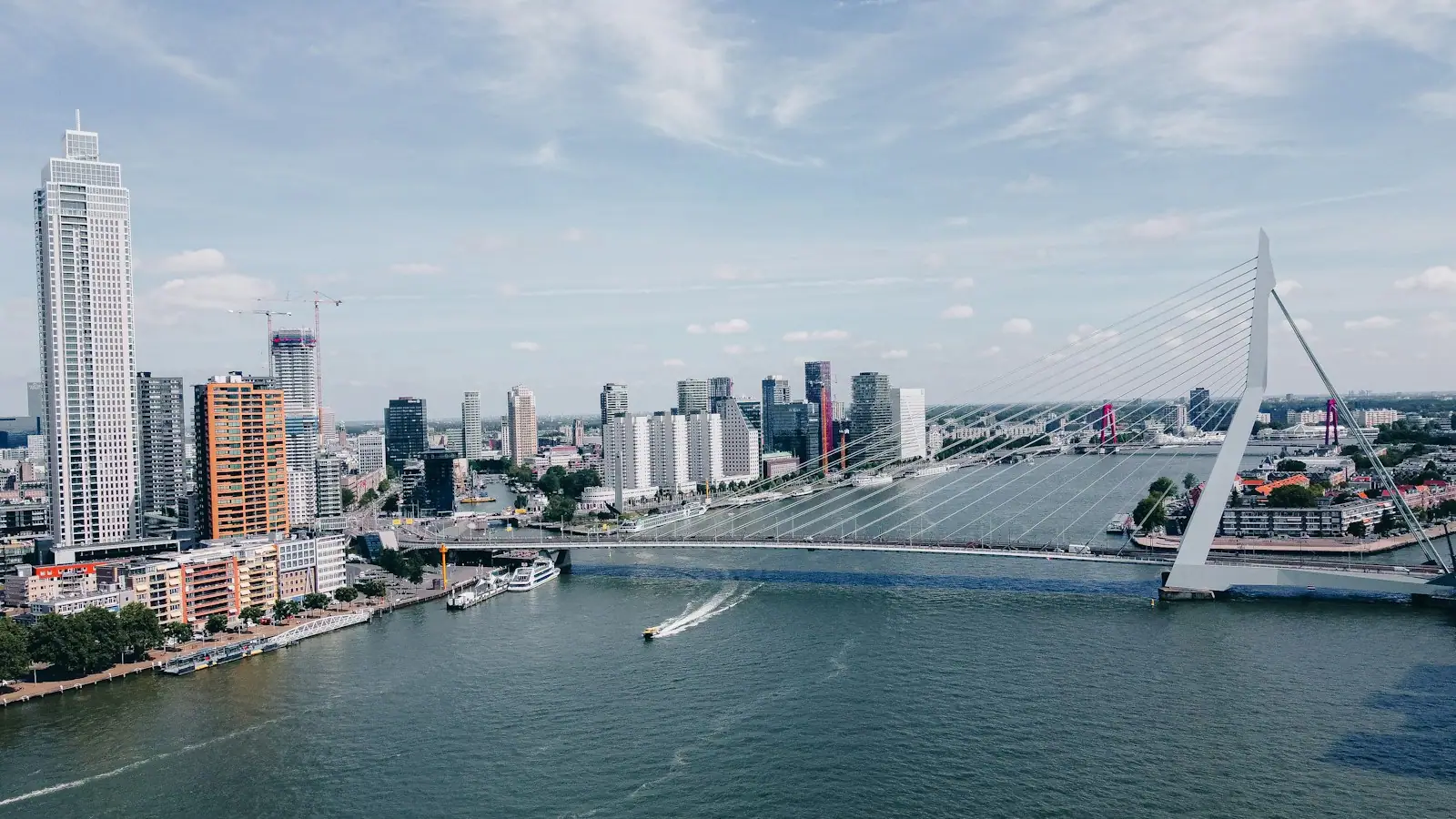 A large bridge spanning over a large body of water